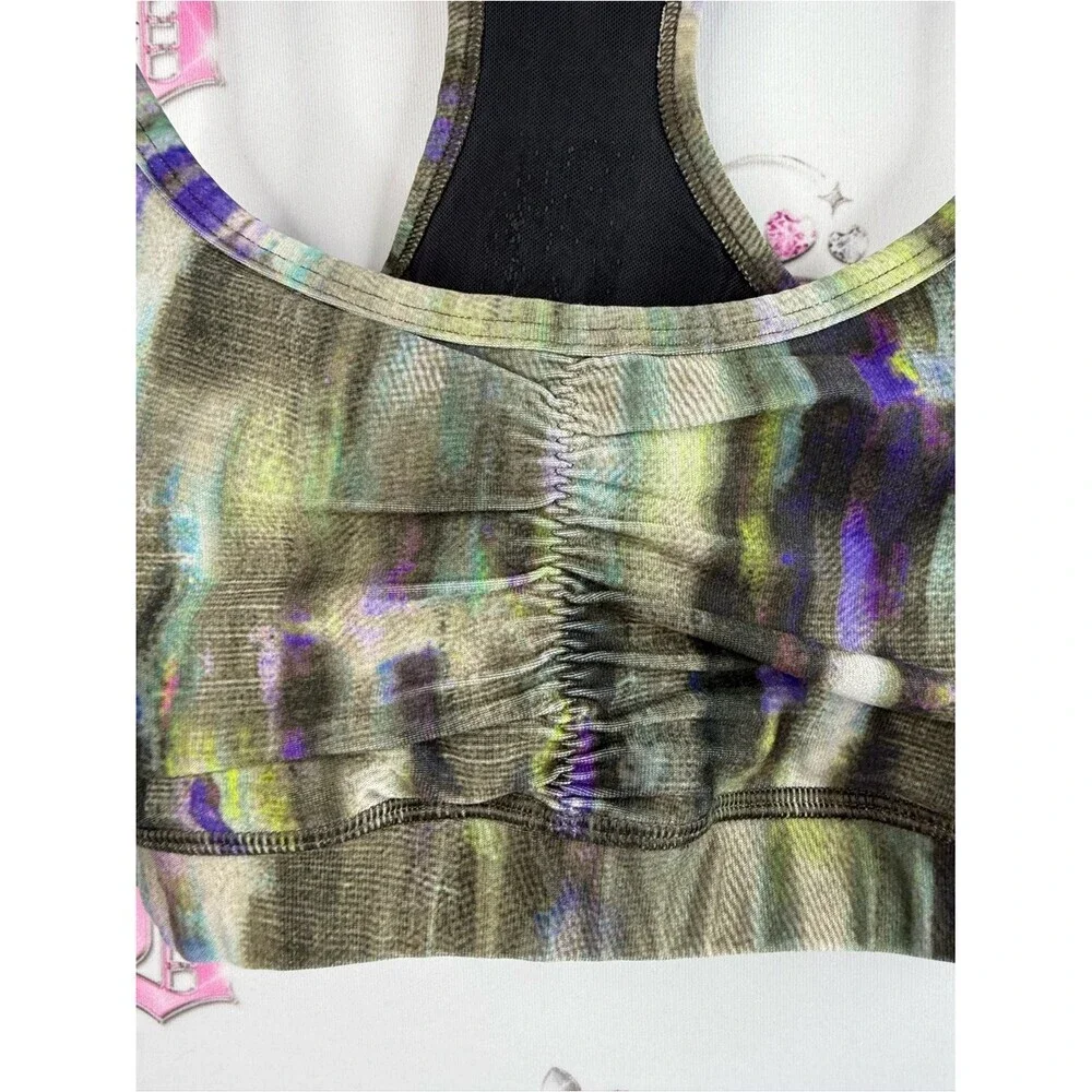 Sports bra tie dye swirl Women's Printed Racerback Sports Bra - Multicolor
